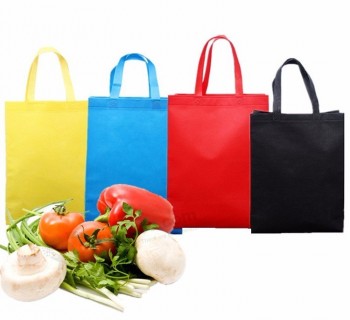 BASSO MOQ prezzo economico promozionale personalizzato colori Eco tote Pla Shopping bag in tessuto non tessuto, sacchetti in PP non tessuti riciclabili