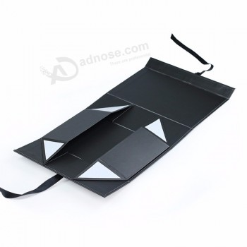 Boîte d’emballage plat en papier pliant magnétique aimanté personnalisé Boîte-cadeau magnétique de luxe avec fermeture magnétique