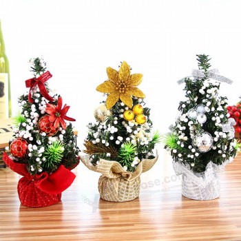 Décoration de Noël 20cm Différents Styles Arbre de Noël Table Ornement Petit Arbre Mini Arbre de Noël