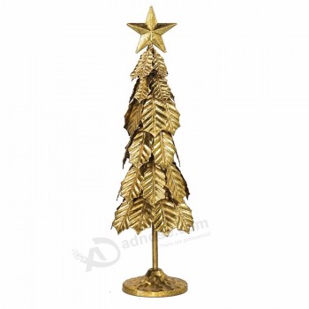 IVY árvore de natal de metal dourado com estrela para decoração de mesa de natal