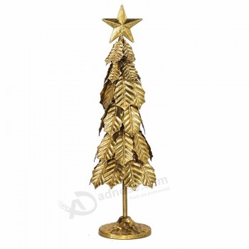 IVY Gold Metall Weihnachtsbaum mit Stern für Weihnachten Tischdekoration