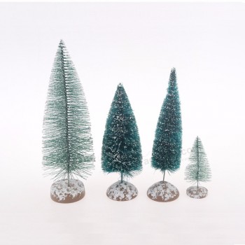 wholesale mini árbol de navidad en suministros de decoración navideña adorno 24 18 21 10 cm adorno de mesa flocado