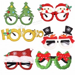decorazioni natalizie giocattoli per bambini adulti babbo natale pupazzo di neve occhiali antler decorazioni in vetro albero di natale