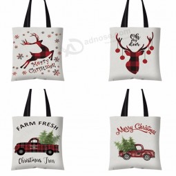2020 Nieuwe ontwerpen promotionele kerst katoenen canvas tas beste vriend cadeau winkelen draagtas