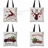2020 Nouveaux designs promotionnel Noël coton toile sac meilleur ami cadeau shopping sac fourre-tout