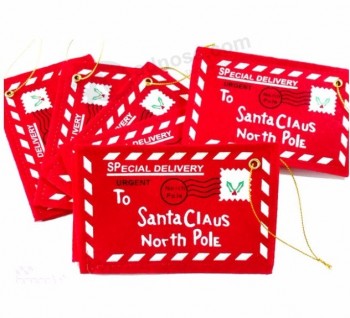 10件字母糖果袋到圣诞老人毡信封刺绣圣诞节装饰摆件儿童孩子礼物
