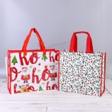 Ventes chaudes Grand motif de dessin animé paquet cadeau de sac tissé de Noël