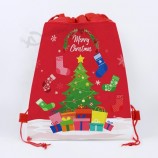 Wf005 Noël Non Tissé Cadeau Cordon Sac De Rangement Sac À Dos Goodie Sac À Cadeaux Pour Les Enfants