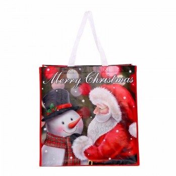 Sac cadeau fourre-tout de Noël réutilisable Emballage d’approvisionnement en usine qualifié Sac à provisions tissé en pp laminé