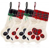 Personnalisé Chat Chien Animaux Animaux Bas Noël Grand Plaid Chiens Patte Suspendu Décorations de Noël Bas
