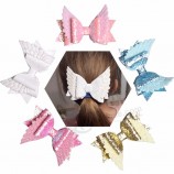 Nouveau design coréen mignon paillettes arcs bébé pince à cheveux enfants tissu arc de cheveux pour les filles