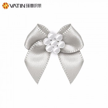 Pré-fait papillon ruban fleur perle satin ruban noeud pour accessoires de boîte cadeau