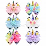 6,3 pouces Glitter Licorne Corne jojo siwa Arcs Filles Paillette Fleur Pinces à cheveux École Enfants Fête Hairgrips Accessoires pour cheveux