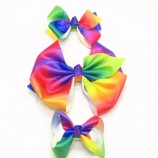 Nuovo Stile di Moda All'ingrosso Personalizzato Arcobaleno 8 Pollici JoJo Siwa Capelli Archi con Clip