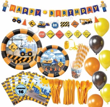 Suministros de fiesta de cumpleaños de construcción personalizada kits de decoraciones de fiesta de camión volquete Set para fiesta de cumpleaños de niños