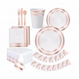 Gouden Party platen Bridal Shower perfecte bruiloft Party Pack voor verjaardag gouden folie Rose gouden feestartikelen