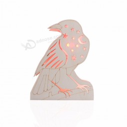 Chinese supplies letter crow shaped led lighted wooden party halloween decoration