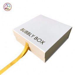 Caja de regalo con solapa personalizada de lujo de alta calidad con cinta