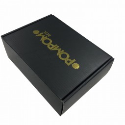 Boîte d’emballage en papier noir Boîte d’expédition personnalisée en carton ondulé robuste