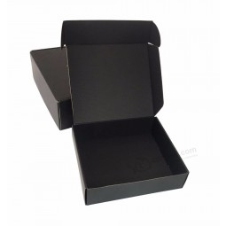 caja de embalaje de perfume de impresión de logotipo personalizado caja de envío de cartón corrugado negro para el cuidado personal