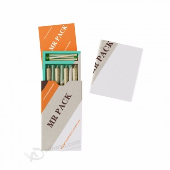 Una scatola di sigarette pre roll in cartone vuoto, tubi pre roll di dimensioni re, imballaggio pre roll a prova di odore