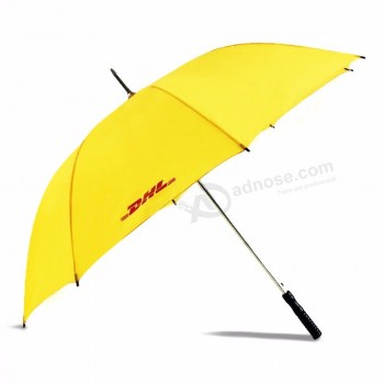 publicidade guarda-chuva de golfe amarelo para presente guarda-chuva de golfe com impressão personalizada