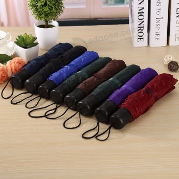 2020 Three fold pure color  Mini 8K plain color advertising umbrella factory portable mini gift umbrella wholesale