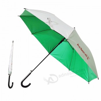 Fabrik produzieren Kundenlogo drucken Silberbeschichtung geraden Regenschirm für Werbung Regenschirm