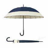 25 Inch 16K Splice Color Automatic Straight Large Advertising Umbrella With Curved Handle