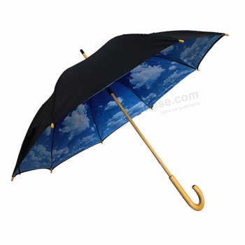 広告クラシック木製ストレートアンブレラロレアル監査工場