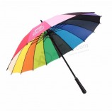 공장 직접 판매 긴 손잡이 16 뼈 우산 colores 우산 광고 우산 인쇄 로고 사용자 정의 선물