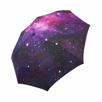 Ombrello di colore del cielo stellato stampato con logo personalizzato 3 ombrelli pieghevoli per la promozione