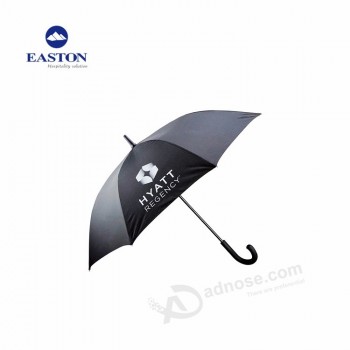 Easton Hotel de haute qualité Parapluie automatique imperméable à l’eau noir, impression du logo du parapluie d’hôtel