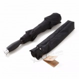 Personnalisé Chinois Noir Coupe-vent Ouverture Automatique Fermeture 23 pouces Luxe Designer 2 Pli Publicité Logo Parapluie En Gros Pas Cher