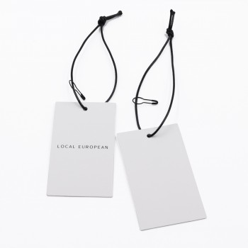 Firm carta bianca riciclata hang tag occhiello corda personalizzata stampata swingtag prezzo/nome/marca/t-shirt/abbigliamento/felpe con cappuccio etichette etichette