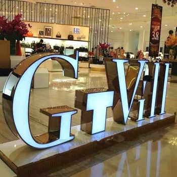 Extérieur 3D personnalisé acrylique led boîte à lumière signe lettres publicité lumière panneau éclairé à l’avant