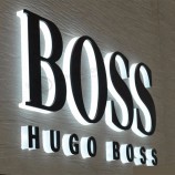 Insegne pubblicitarie esterne personalizzate logo frontale insegne elettroniche in acciaio inossidabile led retroilluminato lettera in metallo