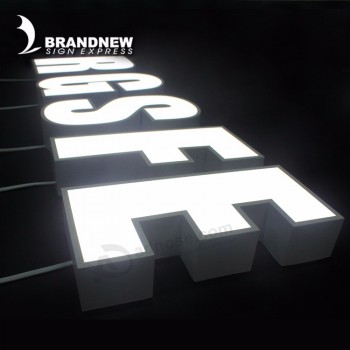 상점 led 사인 야외 조명 간판 전면 조명 led 로고 채널 편지 표지판
