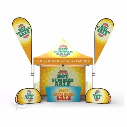 Tenda 3x3 per impieghi gravosi con gazebo pop-up per la pubblicità sulla spiaggia