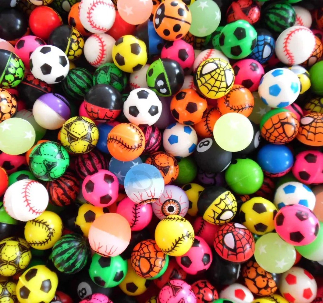 Kind elastischer Gummi springender Ball, Partygeschenk, springender Ball, Weihnachtsgeschenk, Automatenspielzeug, Spielzeug im Freien, Emoji-Ball