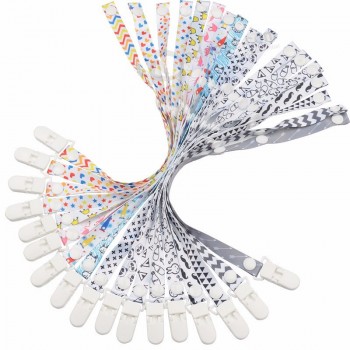 Pinces à tétine pour bébé avec pince en plastique pour nouveau-né Sucette en silicone Pinces à bretelles Jouets de dentition pour bébé Cadeau de douche
