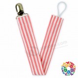 Dernières rayures de design imprimé en métal clip de porte-sucette 11 pouces attache-tétine