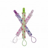 Fancy flower satin ribbon poliestere baby girl ciuccio clip