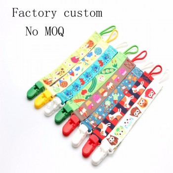 Eco-friendly cute custom printing baby pacifier clip with design and sample free