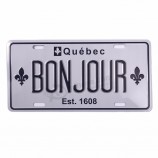 Alphanum noir impression personnalisée plaque d’immatriculation blanche en aluminium pour voiture