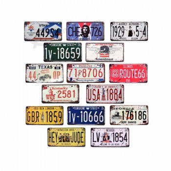 Vente en gros 15x30cm plaque d’immatriculation de voiture vintage accepter personnalisé