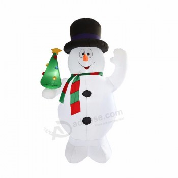 2.4M Gonfiabili Giganti Di Natale Gonfiano Decorazioni Da Cantiere, Pupazzo Di Neve Gonfiabile Di Natale Con Luci A LED Per Cortile Esterno Interno