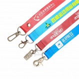 싸구려 개인 디자인 사용자 정의 로고 인쇄 폴리 에스테르 사무실 ID 카드 이름 휴대 전화 끈