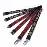 Cordones de logotipo personalizado de jacquard tejido Cordones de correa para el cuello de material de poliéster ecológico