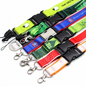 Nessun ordine minimo a buon mercato personalizzato collo strumento di stampa poliestere sublimazione cordini personalizzati con logo personalizzato